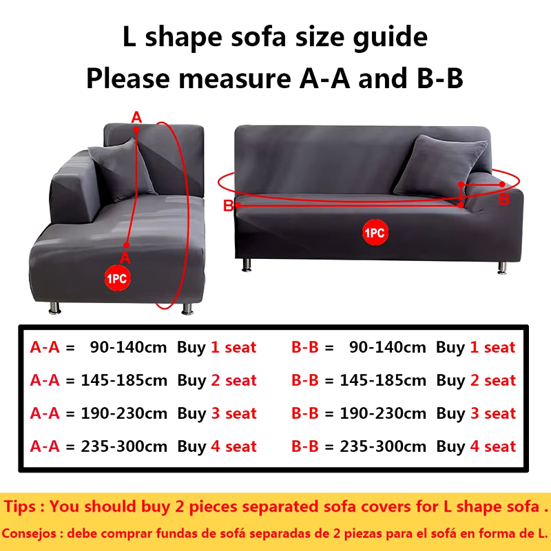 Elastic Stretch Sofa Cover for L-Shaped Sofas