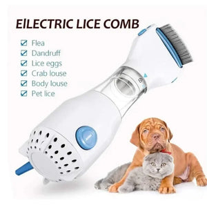 Professional title: "Electric 3-in-1 Cat Brush with Anti-Lice Comb for Flea Removal and Hair Cleaning - Dog Accessories Included"