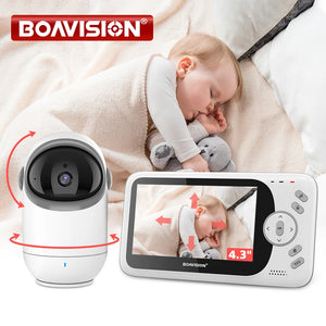 4.3" Video Baby Monitor with Pan Tilt Camera, 2.4G Wireless, Two-Way Audio, Night Vision Security Camera - VB801