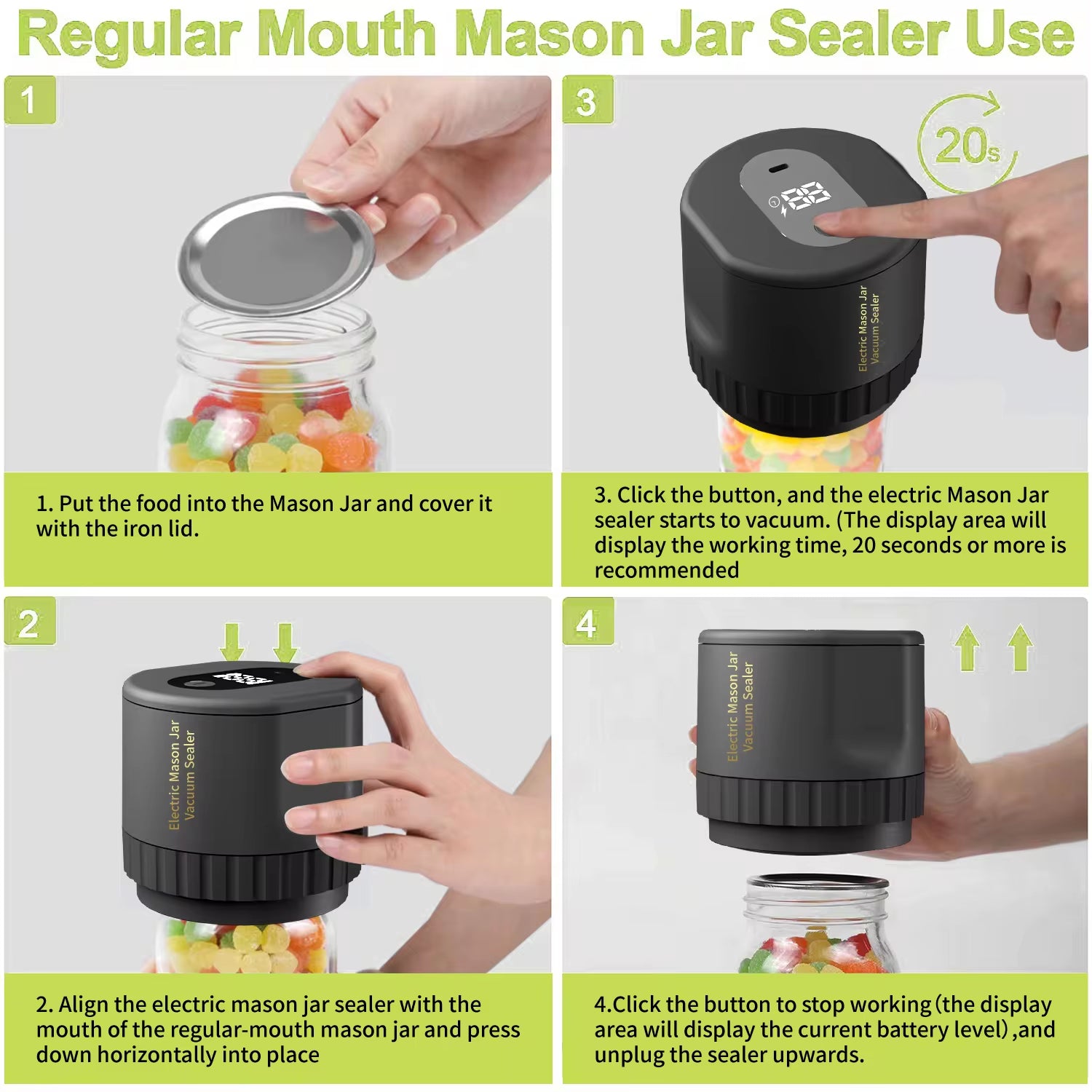 Cordless Mason Jar Vacuum Sealer Kit