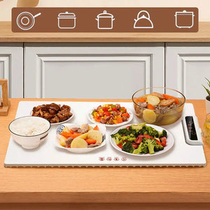 Electric Warming Tray with Adjustable Temperature Control and Foldable Design