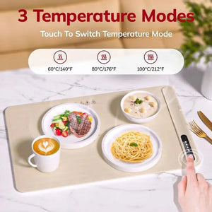 Electric Warming Tray with Adjustable Temperature Control and Foldable Design