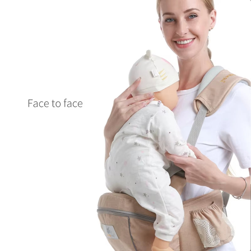 Ergonomic Baby Carrier with Hip Seat Front-Facing Design 