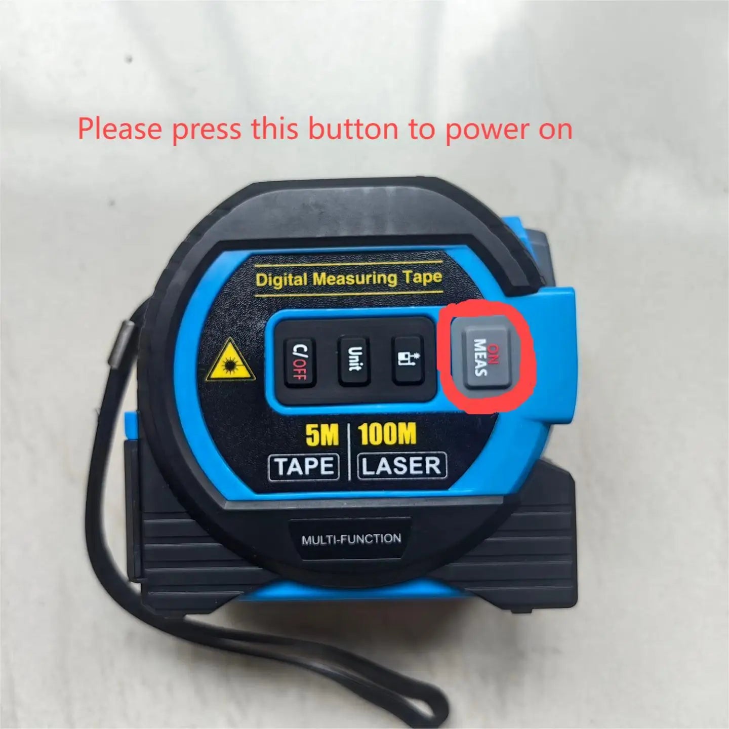 Blue 3-In-1 Laser Tape Measure