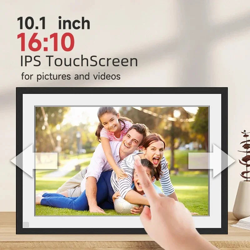 10.1 Inch Wifi Digital Picture Frame with 1280 * 800 IPS HD Display, Cloud Connectivity, 32Gb Storage, Wall Mountable, Auto-Rotation