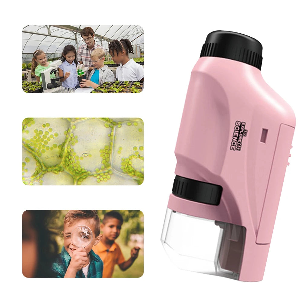 Professional title: "Portable Microscope Kit with LED Light and Battery Power for Kids Science, 60X-120X Magnification"