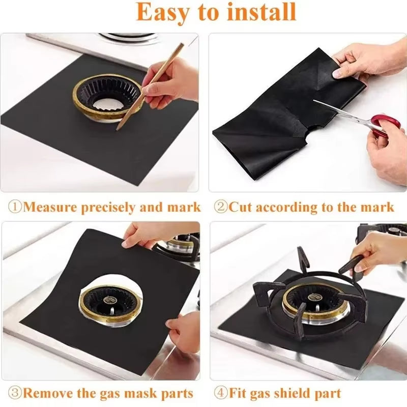 Reusable Gas Stove Protector Set - 12 Pieces